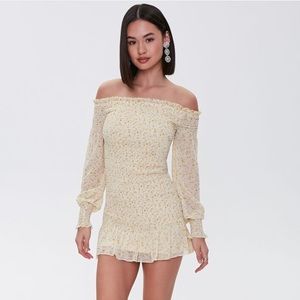 NWT Forever 21 Smocked Yellow Dress
